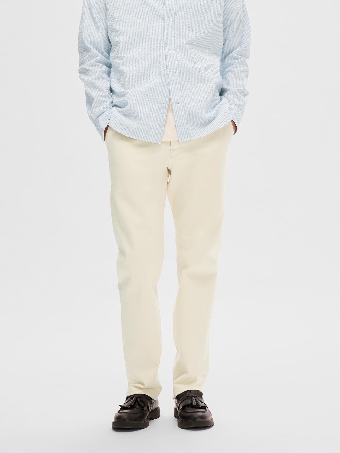 SELECTED HOMME - STRAIGHT STRAIGHT DAVE 3411 CHINOS - Egret